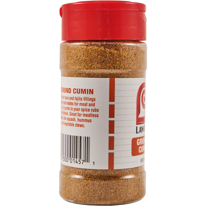 ["A bottle of Lawry's Ground Cumin."]