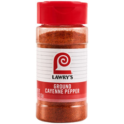 A bottle of Lawry's Ground Cayenne Pepper.