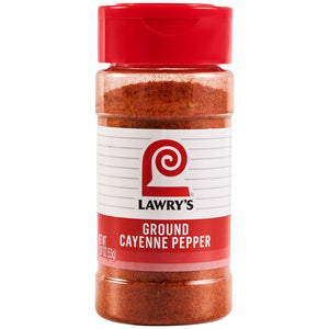A bottle of Lawry's Ground Cayenne Pepper.