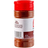 A red plastic jar of Lawry's Chili Powder.