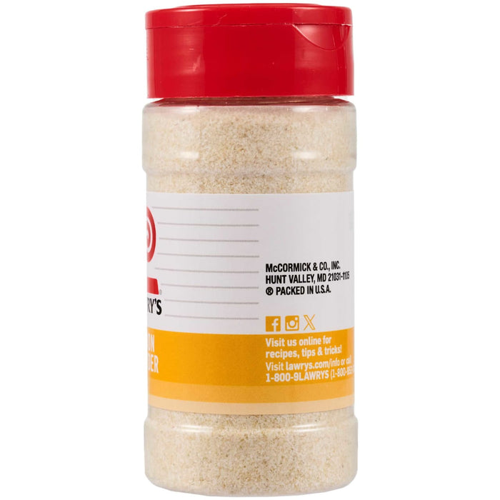 A container of Lawry's Garlic Powder.