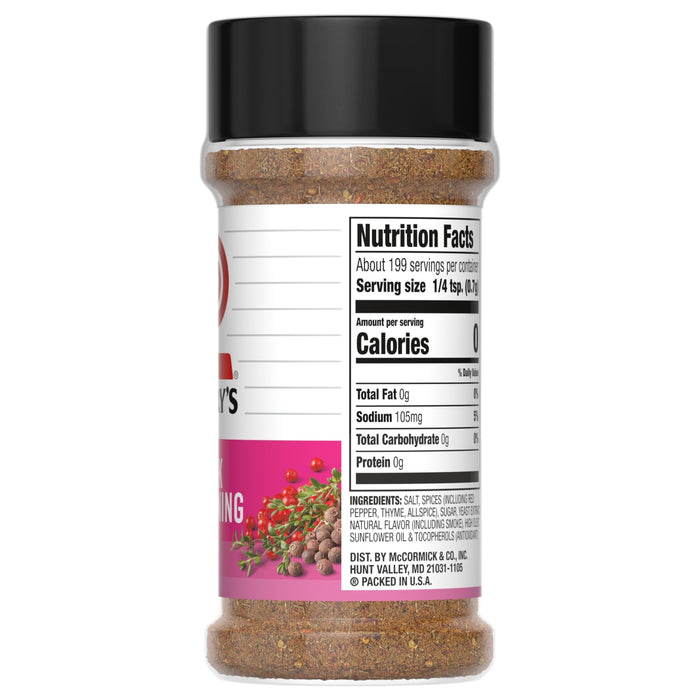 ["McCormick's Grill Mates Montreal Steak Seasoning is a blend of spices and herbs."]
