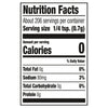 ['Nutrition facts label for a product with 0 calories per serving.']