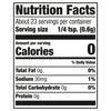 ['Nutrition facts label for a product with 0 calories per serving.']