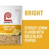 ["A package of Lawry's Lemon Pepper Poultry Seasoning Blend with a lemon wedge and black peppercorns."]
