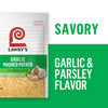["A Lawry's seasoning packet for garlic mashed potatoes with a garlic and parsley flavor."]