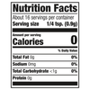 ['Nutrition facts label for a product with 0 calories per serving.']