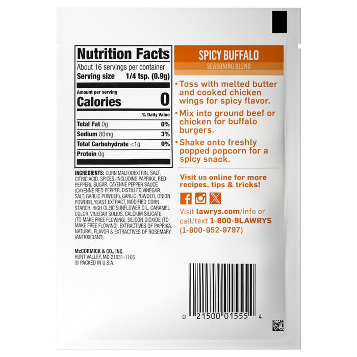 Lawry's® Spicy Buffalo Seasoning Blend, 0.5 oz