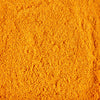 A close-up of vibrant orange turmeric powder.