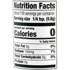 A nutrition facts label shows that a serving size of 1/4 tsp. (0.8g) contains 0 calories 0% total fat 7% sodium (150mg) 0% total carbohydrate and 0g protein.