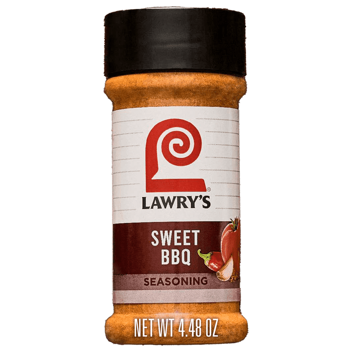 A bottle of Lawry's Sweet BBQ Seasoning.