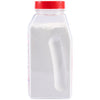 A clear plastic container of Lawry'S Salt &amp; Vinegar Seasoning 20 Oz with a red flip-top lid and an integrated handle, filled with white powder.