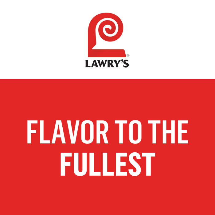 An advertisement for the Lawry's brand, which makes products like Lawry'S Seasoning Salt &amp; Vinegar, 20 Oz, features the brand logo and the slogan Flavor to the Fullest.