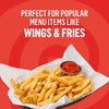 A basket of golden french fries with a side of ketchup, a popular menu item that is perfect for a dash of Lawry'S Seasoning Salt &amp; Vinegar, 20 Oz.