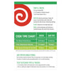 This image shows a cooking time chart for various frozen foods when using an oven or air fryer.