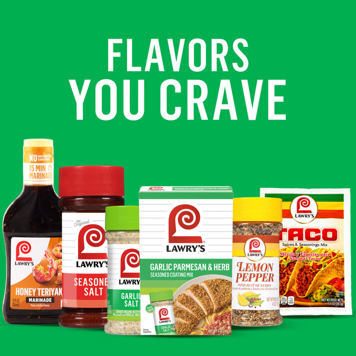 A variety of Lawry's spices and seasonings are displayed under the text Flavors You Crave.
