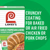 Lawry's Garlic Parmesan and Herb Seasoned Coating Mix is a crunchy coating for baked or air fried chicken or pork chops.