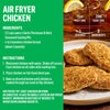 Recipe card for air fryer chicken with ingredients and instructions.