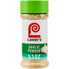 A container of Lawry's Garlic Powder seasoning.