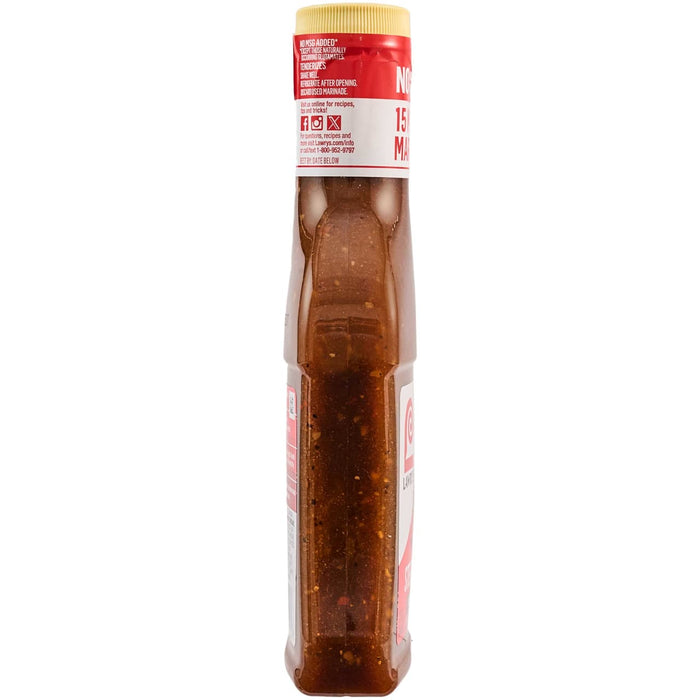 A bottle of Lawry's Steak &amp; Chop 15 Minute Marinade.