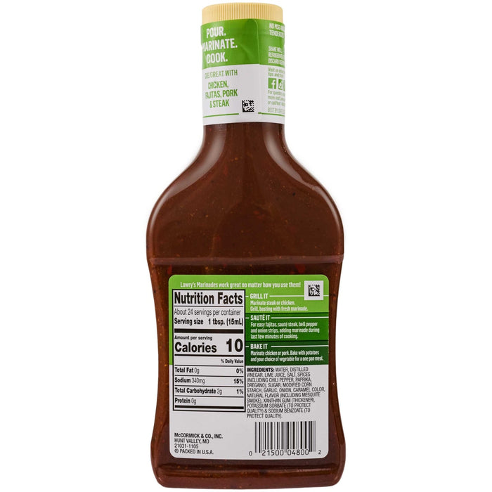 A bottle of Kroger brand barbecue sauce with a view of the nutrition facts label.
