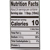 Nutrition facts label showing that one tablespoon serving contains 10 calories, 0g of fat, 340mg of sodium, 2g of carbohydrates, and 0g of protein.