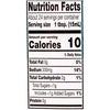 A nutrition facts label shows that one tablespoon serving contains 10 calories, 330mg of sodium, and 2g of carbohydrates.