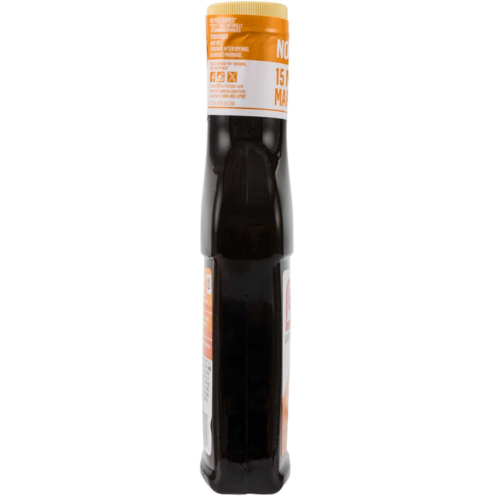 A bottle of Lee Kum Kee dark soy sauce.