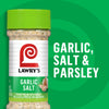 ["A jar of Lawry's Garlic Salt &amp; Parsley seasoning."]