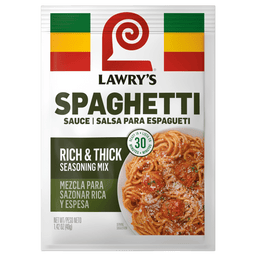 This is a package of Lawry's Extra Rich &amp; Thick Spaghetti Sauce spices and seasonings mix.