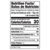 This is a nutrition facts label showing that one tablespoon serving contains 30 calories, 2% of daily carbohydrates, and 2% of daily iron.