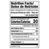 This is a nutrition facts label showing that one tablespoon serving contains 30 calories, 2% of daily carbohydrates, and 2% of daily iron.
