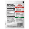 Lawry's Taco Seasoning packet with nutrition information and instructions for making tacos.
