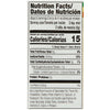 ['Nutrition facts label for a product with 15 calories per serving.']