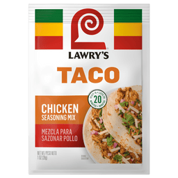 A package of Lawry's Chicken Taco Spices &amp; Seasonings Mix.