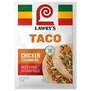 A package of Lawry's Chicken Taco Spices &amp; Seasonings Mix.