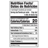 This is a nutrition facts label showing a serving size of 2 teaspoons, 20 calories, 0g of total fat, 480mg of sodium, 5g of total carbohydrates, 3g of total sugars, and 0g of protein.