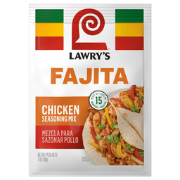 A package of Lawry's Chicken Fajitas Spices &amp; Seasonings Mix.
