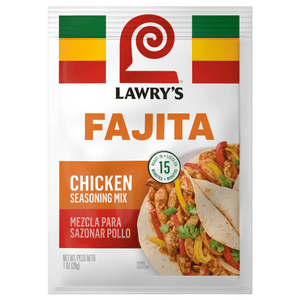 A package of Lawry's Chicken Fajitas Spices &amp; Seasonings Mix.