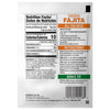 The image shows the back of a McCormick Chicken Fajita seasoning packet, including nutrition facts and preparation instructions.