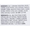 ['Ingredients list for a seasoning blend, including salt, corn maltodextrin, spices, and soy lecithin.']
