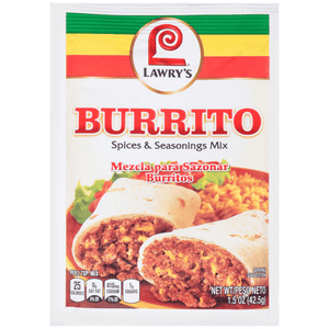 A package of Lawry's Burrito Spices &amp; Seasonings Mix.