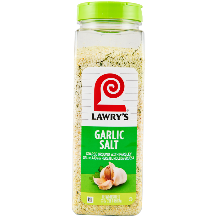 ["A container of Lawry's Garlic Salt."]