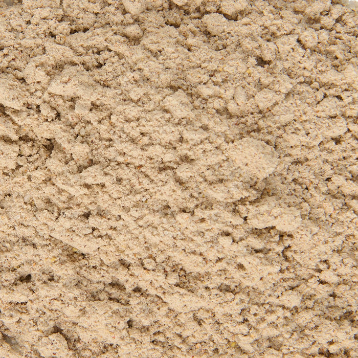 ['A close-up of a beige powder.']