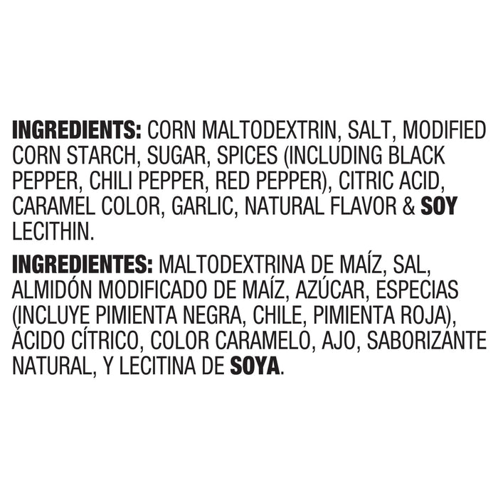 A list of ingredients for a seasoning blend.