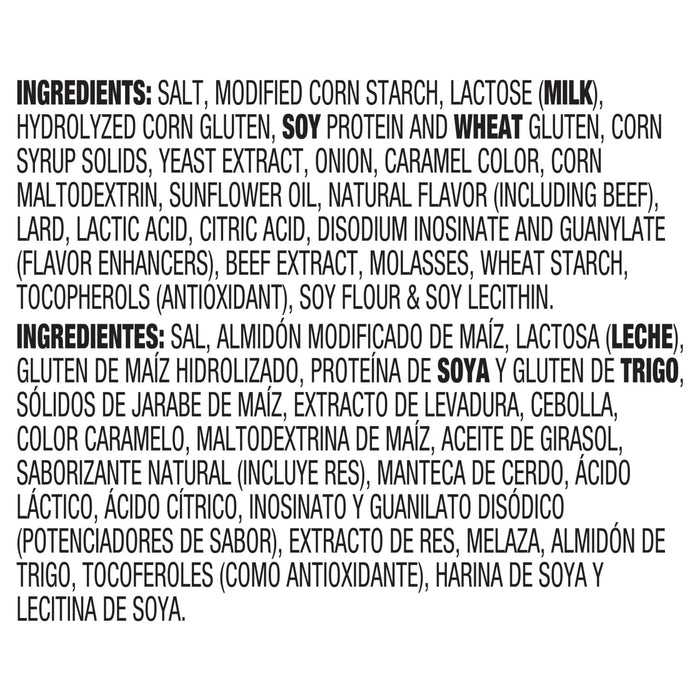 This image displays an ingredient list that includes potential allergens such as soy and wheat.