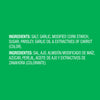 The image shows the ingredient list in both English and Spanish, including salt, garlic, modified cornstarch, sugar, parsley, garlic oil, and carrot extractives.
