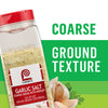 A container of Litehouse Garlic Salt with coarse ground texture is displayed.
