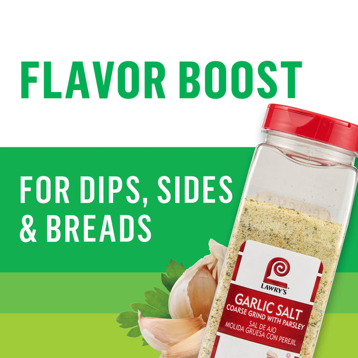 Lawry's Garlic Salt is advertised as a flavor boost for dips, sides, and breads.