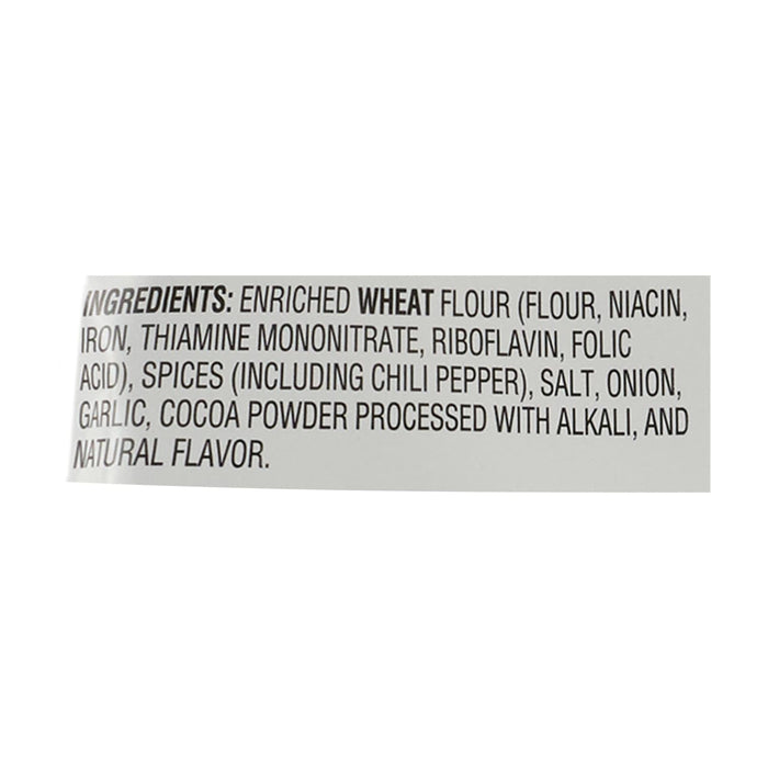 ['A list of ingredients for a product, including enriched wheat flour, spices, and natural flavor.']